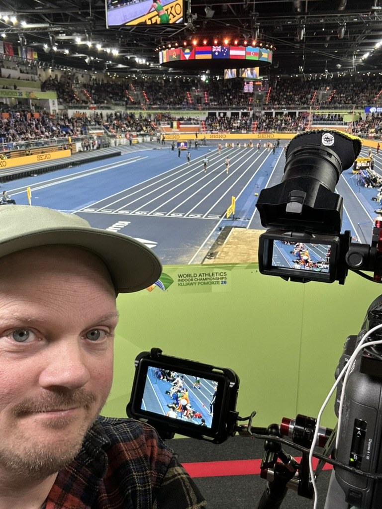 Kameraposition under inomhus-VM i friidrott